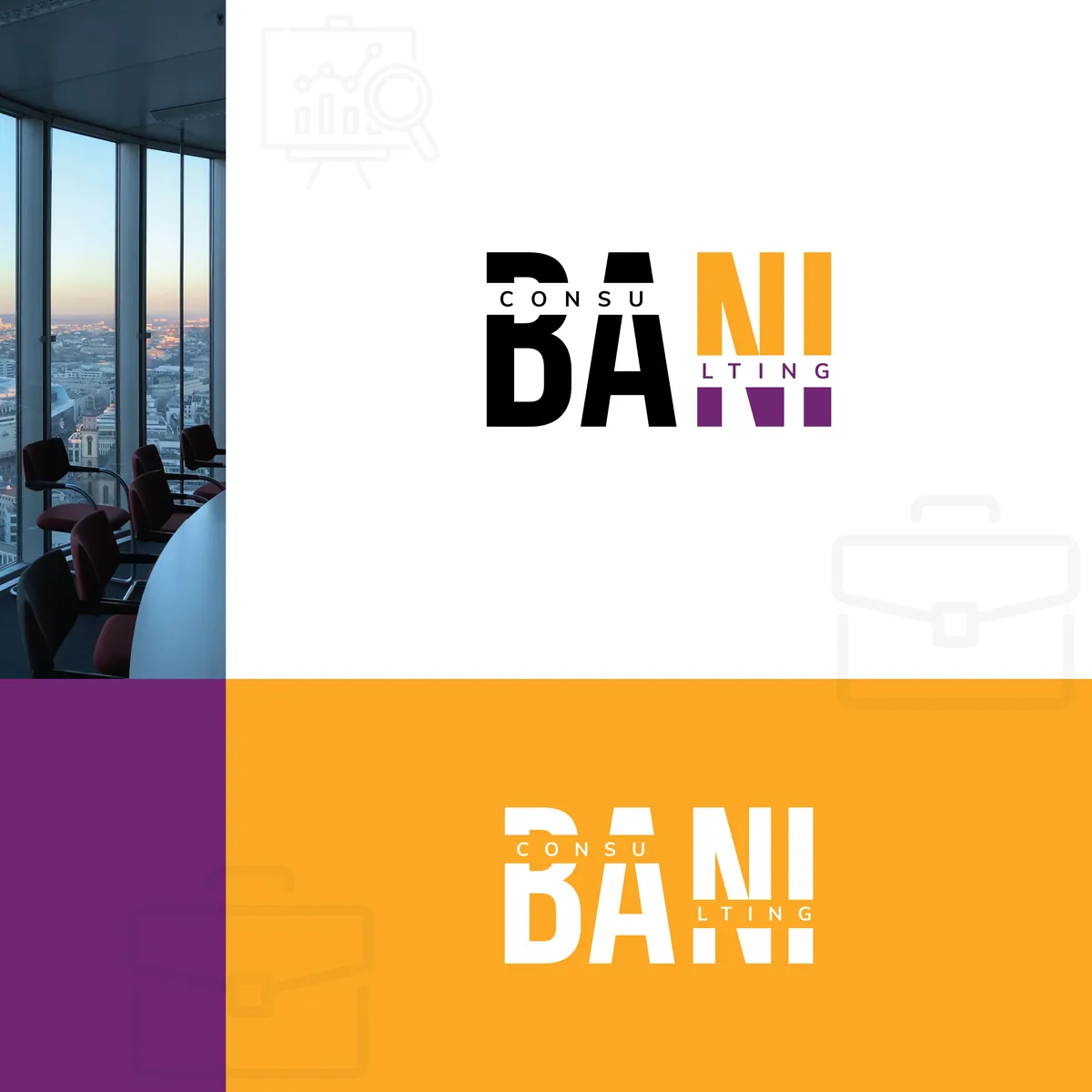 Bani Consulting brand identity application 1