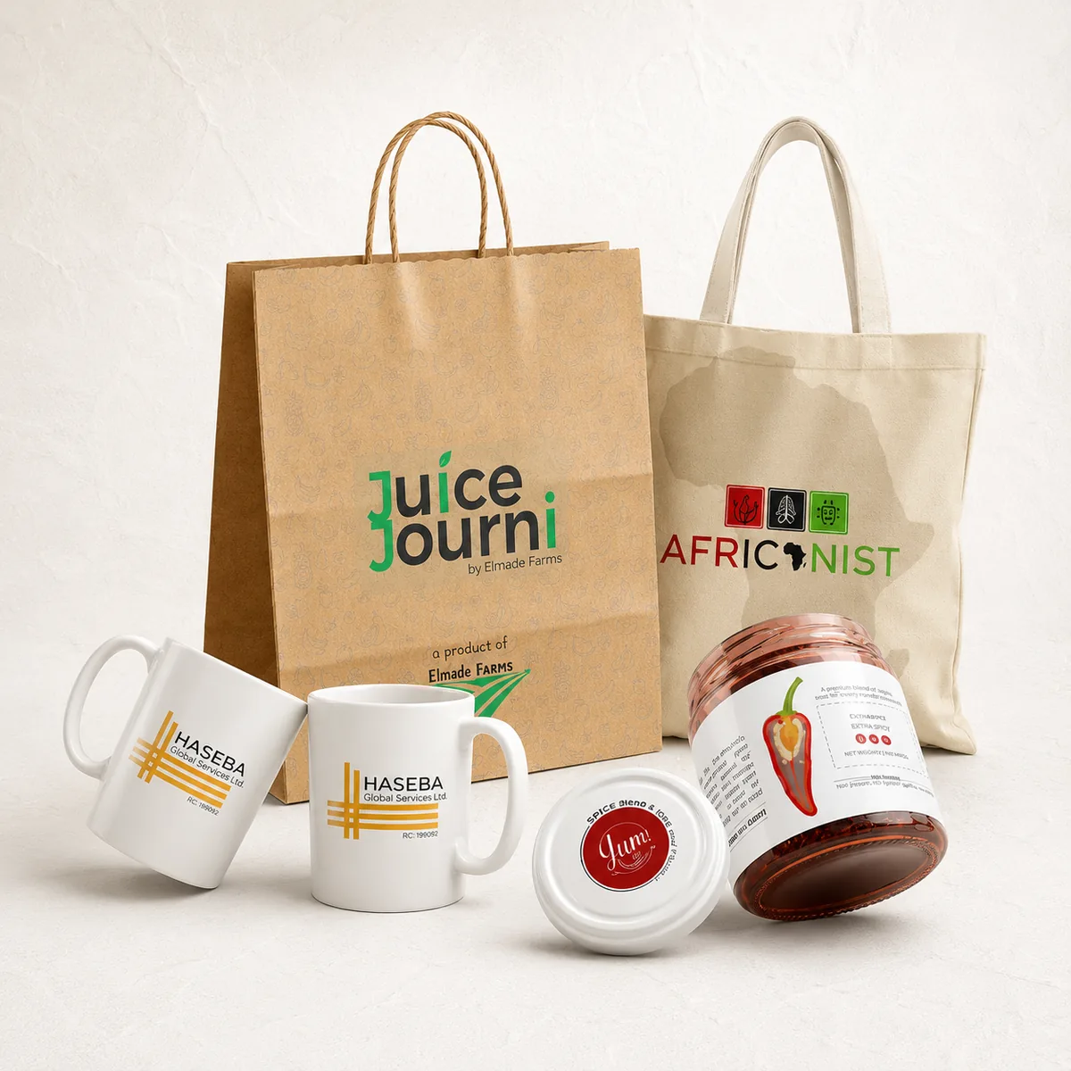 Brand identity applications and packaging created by The Chimie Concept