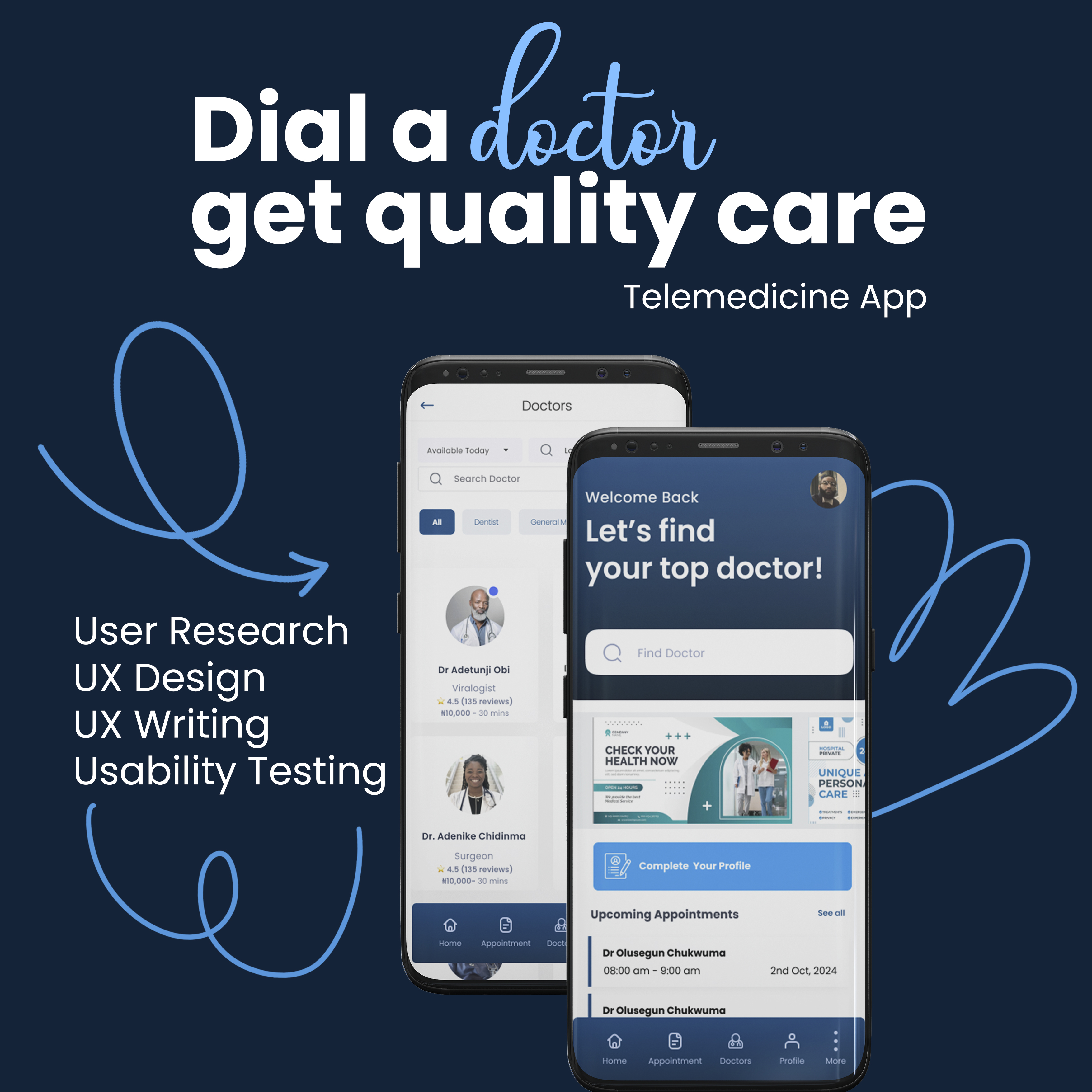 Doctor and institutional healthcare management dashboard